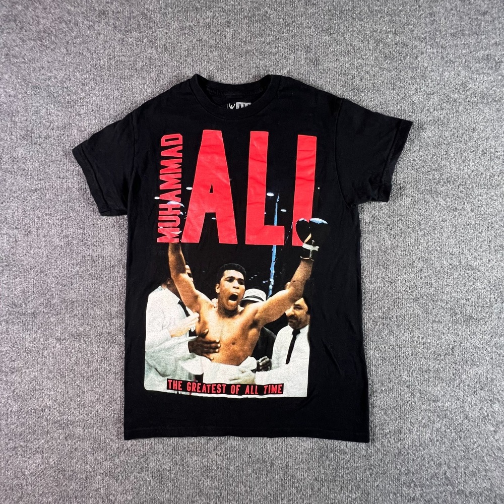 Hybrid Apparel T-Shirt Men S Black Cotton Boxing Muhammad Ali Graphic Crew Neck